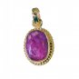 Riyogems Indi Ruby Jewellery Gold Plated Lucky Charm Pendants L 1.5in Gppiru-340