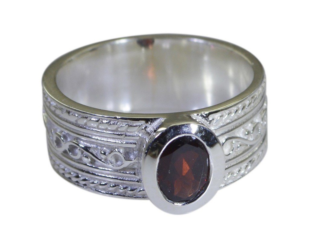 Riyo Red 925 sterling silver Garnet Ring enthralling contemporary gemstone jewel