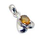 Riyo Citrine 0.925 Solid Sterling Silver Braided Pendant L 0.5in Spcit-14002