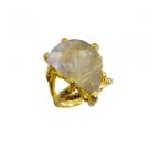Riyo Rutilated Quartz 18c Gold Plating Rosary Ring Jewelry Sz 5 Gprruq5-70002