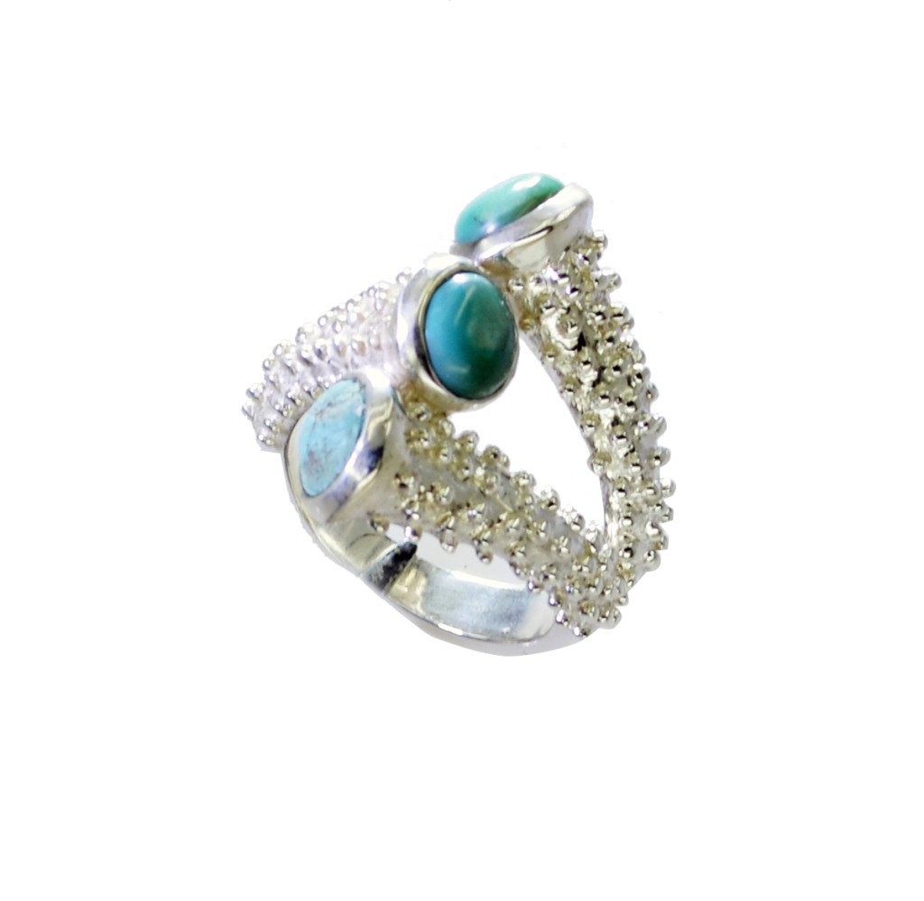 Riyo Turquoise Handmade Jewelry Silver Silver Keeper Ring Sz 7 Srtur7-82037