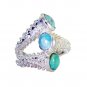 Riyo Turquoise Handmade Jewelry Silver Silver Keeper Ring Sz 7 Srtur7-82037