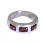 Riyo Garnet Tribal Silver Jewelry Silver Stack Ring Sz 6.5 Srgar6.5-26048