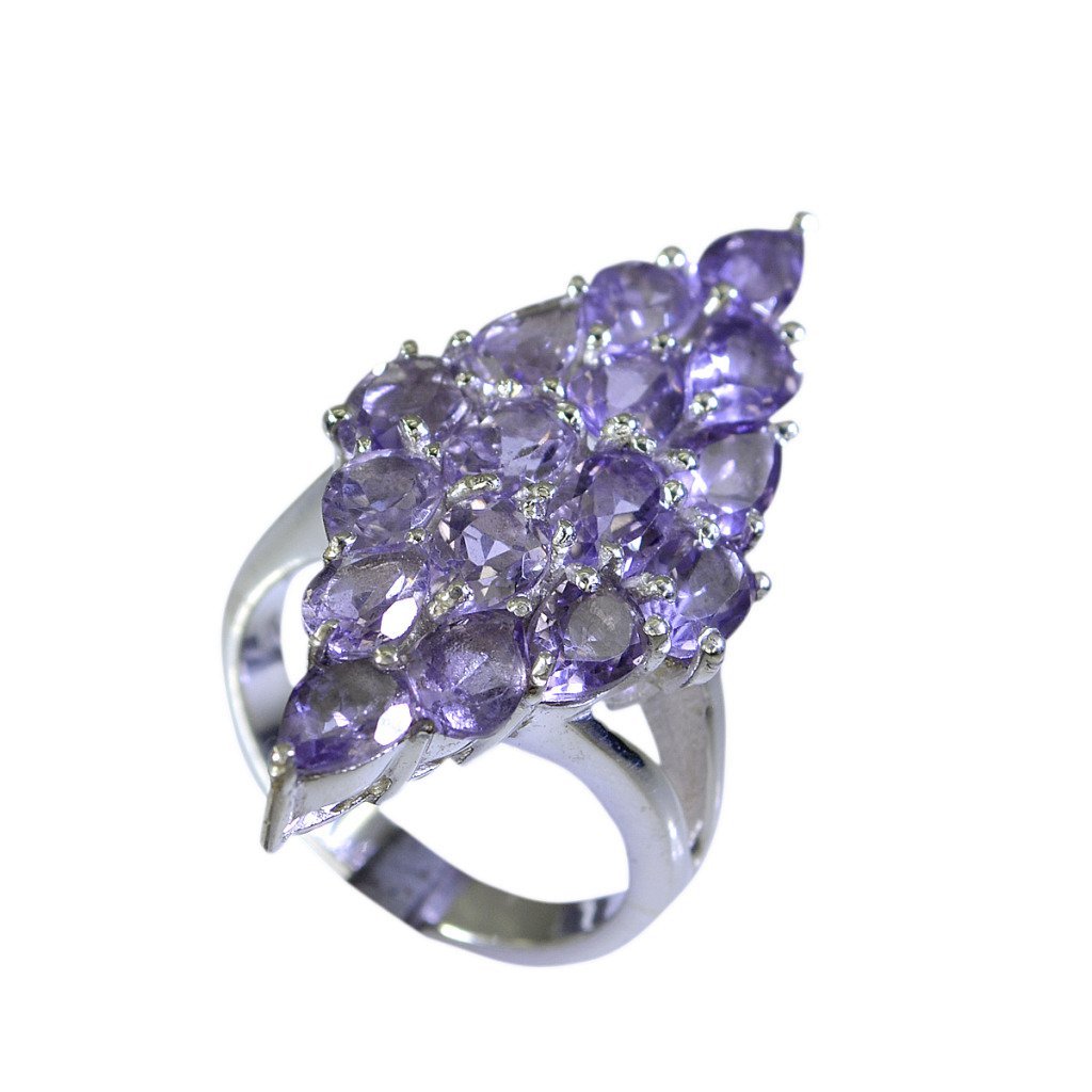 Riyo Amethyst Silver Wedding Jewellery Silver Mesh Ring Sz 7 Srame7-2039