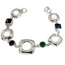 Riyo Green Onyx Filigree Jewelry Solid Silver Cuff Bracelet L 7.5in Sbragon-3000