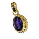 Riyogems Amethyst 18c Gold Plating Crown Pendants L 1.2in Gppame-2055