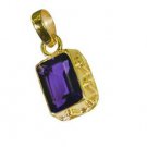 Riyogems Amethyst 18-Kt Gold Plating Heart Pendants L 1.2in Gppame-2039