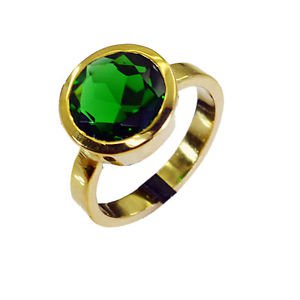 Riyo Emerald Cz 18kt Gold Plated Mourning Ring Sz 7.5 Gpremcz7.5-96025
