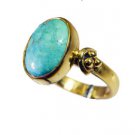 Riyo Turquoise 18kt Y Gold Plating Bridal Rings Sz 6.5 Gprtur6.5-82130