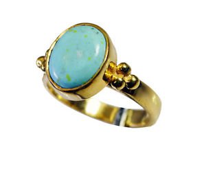 Riyo Turquoise Base Matel Y Gold Regards Ring Jewelry Sz 7 Gprtur7-82148