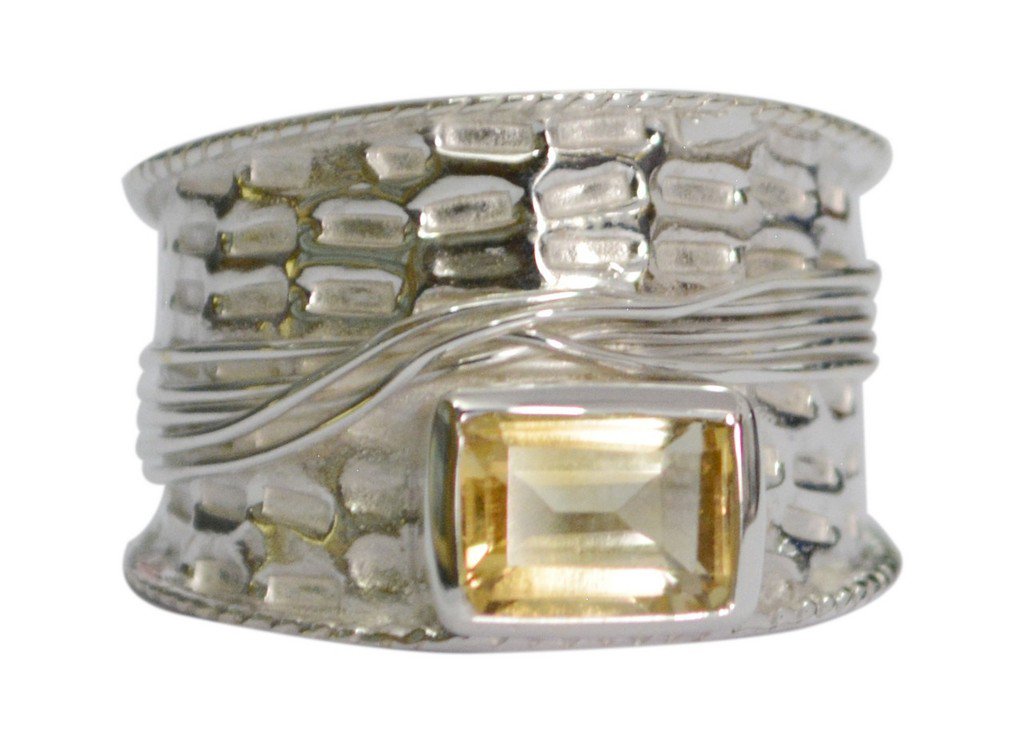 Riyo Yellow 925 sterling silver Citrine  Ring dazzling cheap jewelry store SRCIT