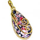 Riyogems Turquoise 18k Gold Plated Band Pendant L 2.1in Gpptur-82015