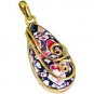 Riyogems Turquoise 18k Gold Plated Band Pendant L 2.1in Gpptur-82015