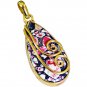 Riyogems Turquoise 18k Gold Plated Band Pendant L 2.1in Gpptur-82015