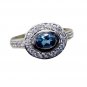 Riyo Blue Topaz Old Mexican Silver Jewelry Mourning Ring Sz 7 Srbto7-10055