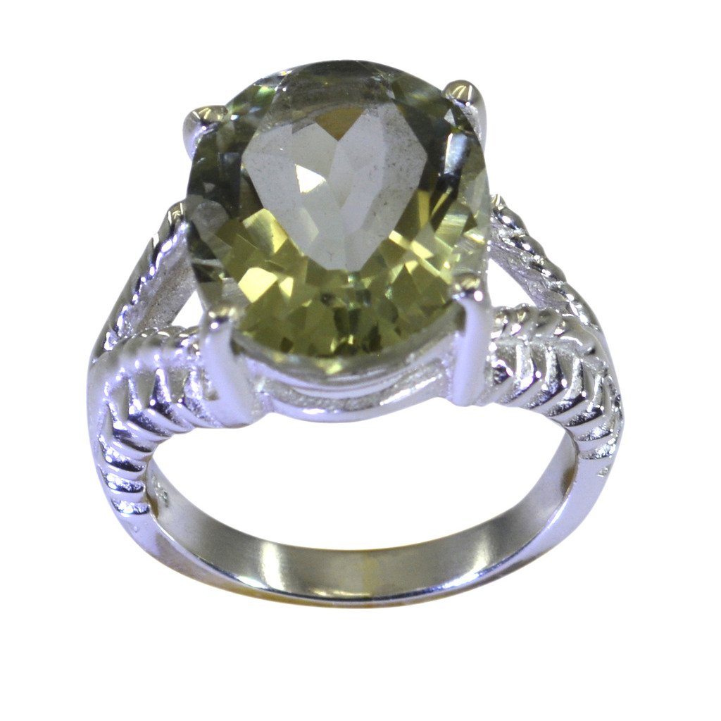 Riyo A Green Amethyst 925 Solid Sterling Silver Preppy Ring Srgam70-28085
