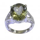 Riyo A Green Amethyst 925 Solid Sterling Silver Preppy Ring Srgam70-28085