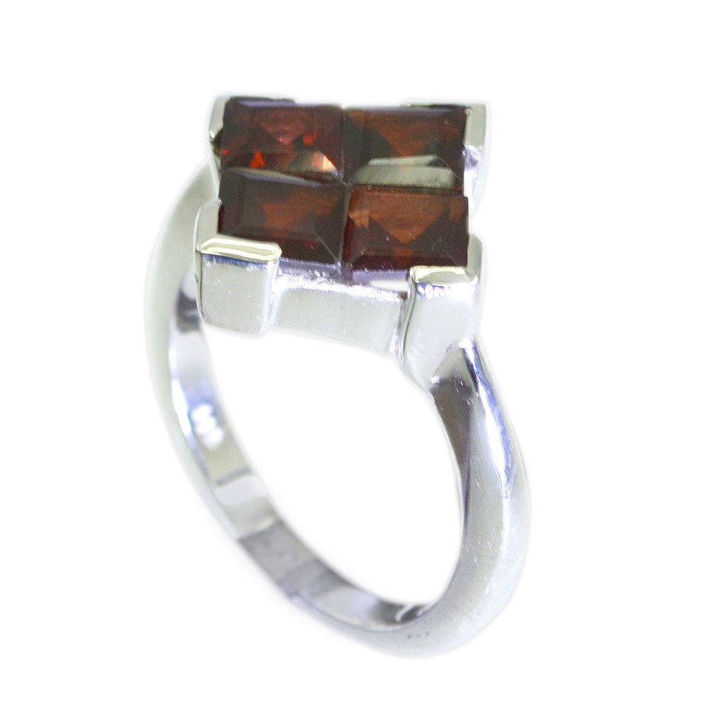 Riyo Red Garnet 925 Solid Sterling Silver Smooth Ring Srgar75-26261