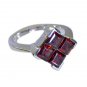Riyo Red Garnet 925 Solid Sterling Silver Smooth Ring Srgar75-26261