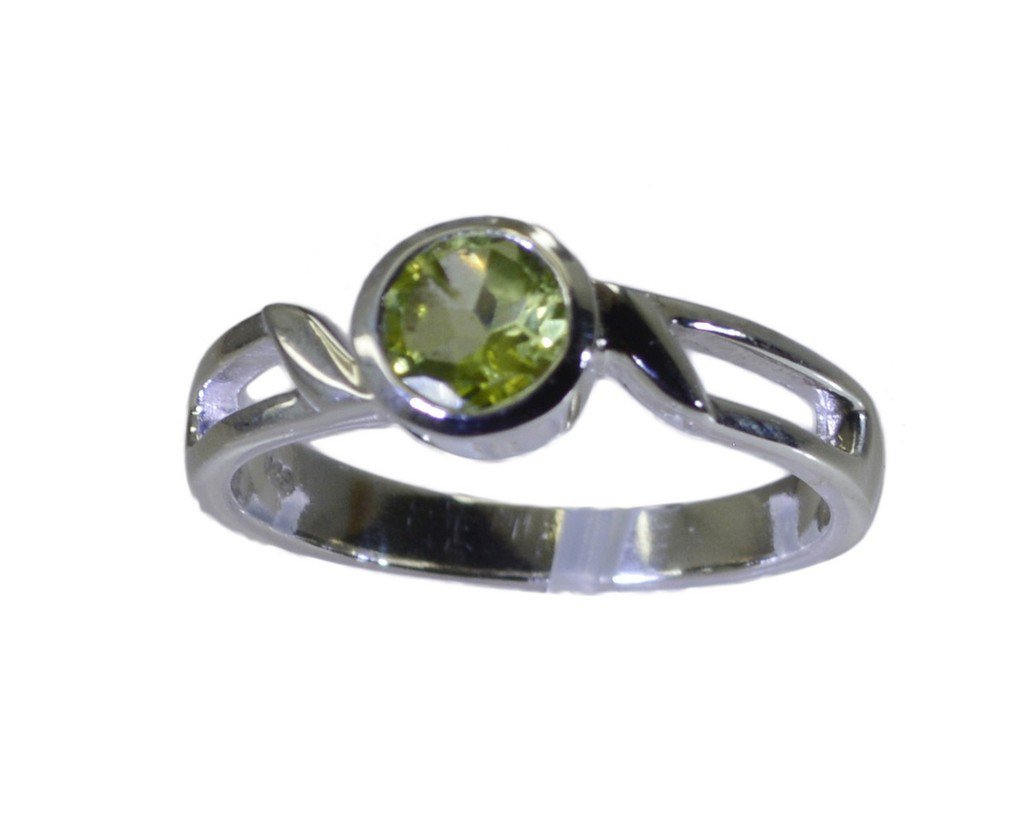 Riyo Green 925 sterling silver Peridot Ring perfect gemstone jewelry handmade SR