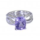 Riyo Purple Amethyst 925 Solid Sterling Silver Faceted Ring Srame80-2179