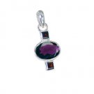 Riyo Garnet Luxury Silver Jewelry Handmade Silver Pendant L 1.2in Spgar-26091