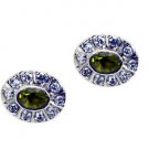 Riyo Peridot Big Silver Jewelry Victorian Earrings L 0.5in Seper-58002