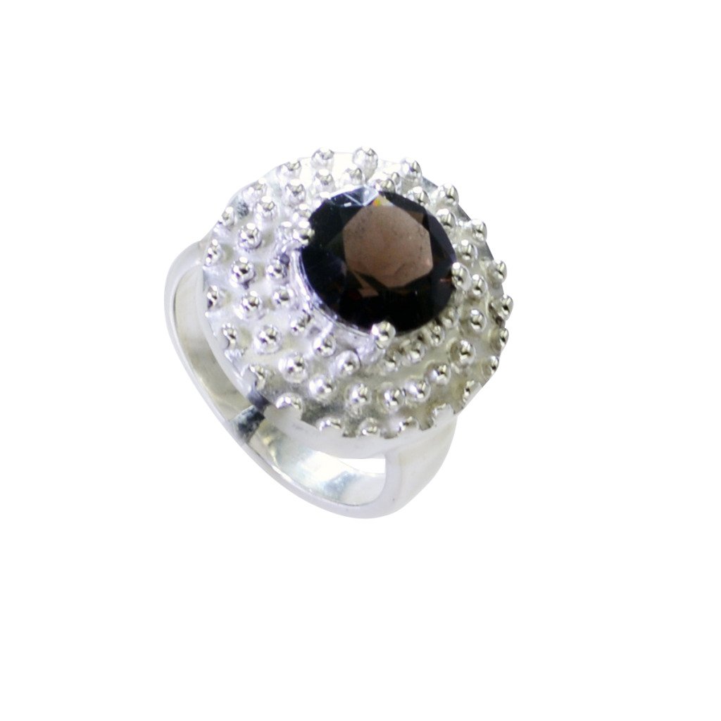 Riyo Smoky Quartz Stamped Silver Jewellery Ladies Silver Ring Sz 8 Srsqu8-76037