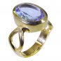 Riyo Blue  Gold Plated Alexandrite CZ Ring glorious creative handmade jewelry GP