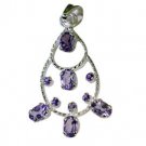Riyo Amethyst Silver Jewelry Makers Nature Pendants L 1.7in Spame-2105