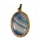 Riyogems Fluorite 18 Kt Gold Plated Engagement Pendants L 1.2in Gppflu-23001