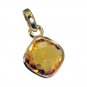 Riyogems Citrine Cz 18-Kt Y Gold Plating Snake Pendant L 1in Gppcicz-94009