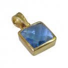 Riyo Blue  Gold Plated Blue Topaz CZ Pendant fascinating indian jewelry store GP