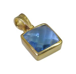 Riyo Blue  Gold Plated Blue Topaz CZ Pendant fascinating indian jewelry store GP