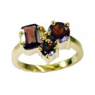 Riyo Garnet 18 Kt Gold Fashion Finger Armor Ring Sz 6 Gprgar6-26004