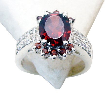 Riyo Garnet Artisan Silver Jewelry Guard Ring Jewellery Sz 6.5 Srgar6.5-26108
