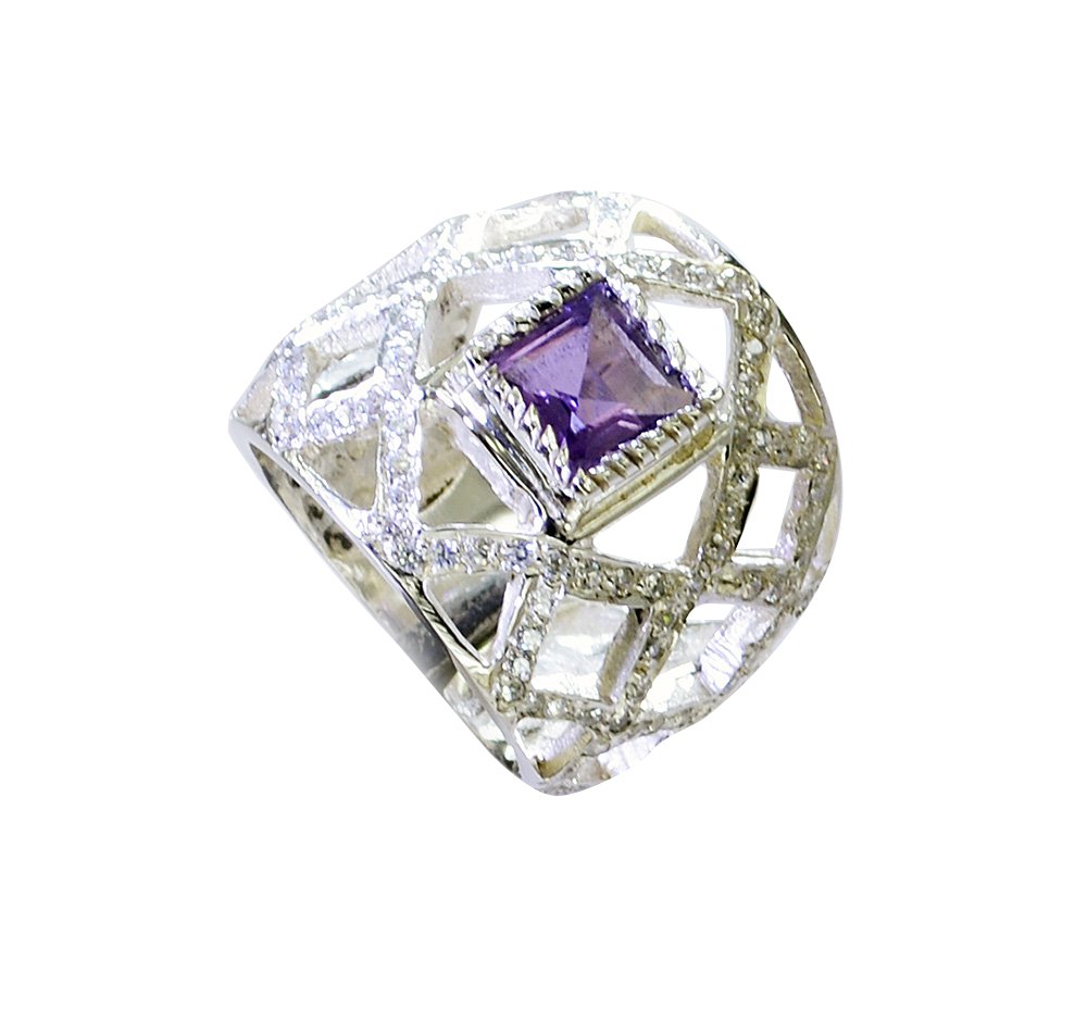 Riyo Amethyst Silver Jewellery Online Promise Ring Sz 7.5 Srame7.5-2152