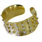 Riyo   Gemstone  18kt Gold Plated Jewel Tone Bangle W 1.25in Gpbmul-52005
