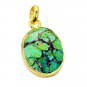 Riyogems Turquoise Plated Gold Jewelry Ariel Pendants L 2.1in Gpptur-82033