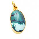 Riyogems Turquoise Gold Plated Jewellery Ball Pendant L 2.1in Gpptur-82036