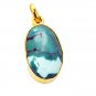 Riyogems Turquoise Gold Plated Jewellery Ball Pendant L 2.1in Gpptur-82036