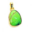 Riyogems Turquoise Indian Gold Plate Clover Pendants L 2.1in Gpptur-82030