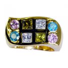 Riyo  Cz 18c Gold Plating Aqiq Ring Sz 8 Gprmucz8-116012