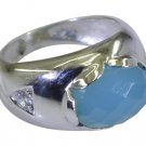 Riyo Blue  925 sterling silver Blue Chalcedany Ring better-looking artistic hand