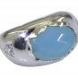 Riyo Blue 925 sterling silver Blue Chalcedany Ring better-looking artistic hand