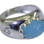 Riyo Blue 925 sterling silver Blue Chalcedany Ring better-looking artistic hand