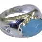 Riyo Blue 925 sterling silver Blue Chalcedany Ring better-looking artistic hand