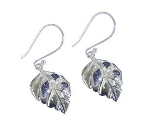 Riyo Blue 925 sterling silver Iolite Earring desirable large gemstone jewelry SE