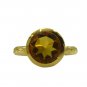 Riyo Golden Citrine Cz 18kt Gold Plated Snag Free Ring Gprcicz60-94061