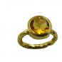 Riyo Golden Citrine Cz 18kt Gold Plated Snag Free Ring Gprcicz60-94061